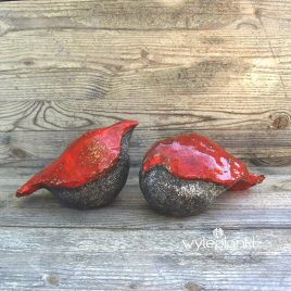 czerwone ptaszki ceramiczne