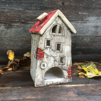 domek ceramiczny na swieczke