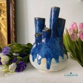 Szafirowy wazon ceramiczny “Bawole serce”