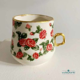 Porcelana i Złoto – filiżanka porcelanowa różyczki