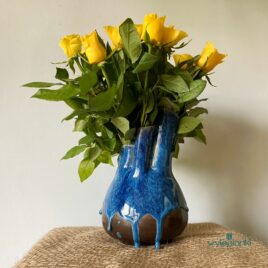 Szafirowy wazon ceramiczny “Bawole serce”